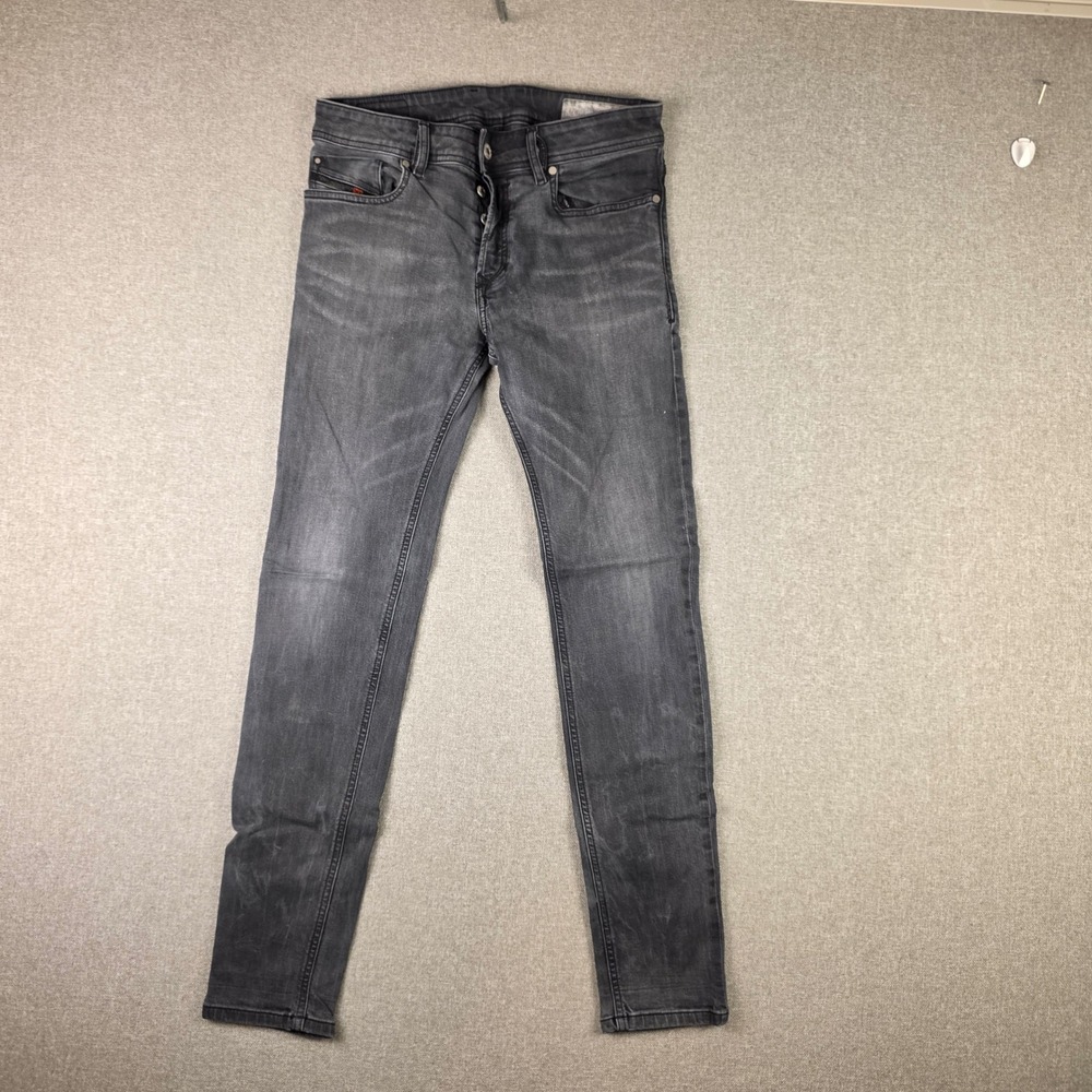 Diesel Industry Old Money Mens Gray Slim Fit Button Fly Denim Jeans Size 29 x 29
